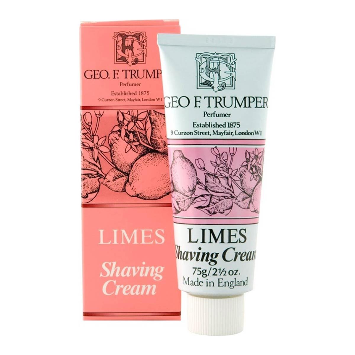 Limes shaving cream tube with green cap, in boxed packaging