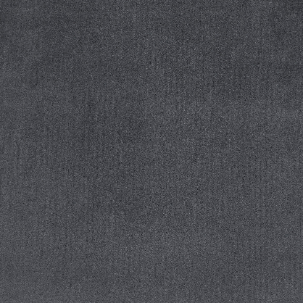 Dark grey velvet upholstery fabric close-up with smooth nap texture