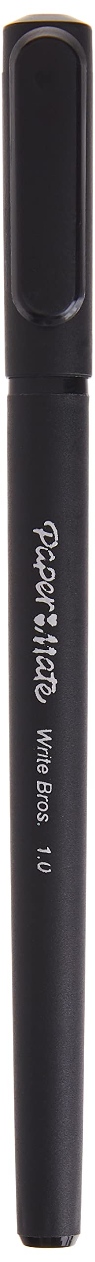 Black ballpoint pen with cap, medium 1.0 mm point