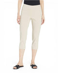 Krazy Larry pull-on capri pants in stone with elastic waist, ankle length