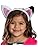 Toddler tutu dress costume with cat-ear headband, striped bodice, layered blue skirt