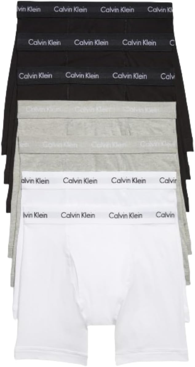 Men's Calvin Klein cotton stretch boxer briefs set, black, grey heather, white (7-pack)