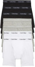 Men's Calvin Klein cotton stretch boxer briefs set, stacked black/grey heather with white (7-pack)