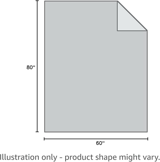 Throw blanket size diagram: 60 in by 80 in (shape illustration).