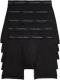 5-pack black boxer briefs stack, Calvin Klein logo waistband in repeating bands