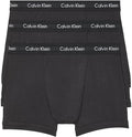 Men's black cotton stretch boxer briefs (3-pack) with Calvin Klein logo waistband