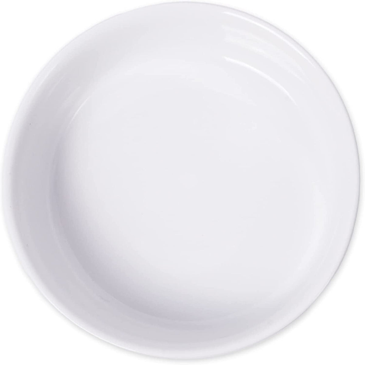 White ceramic pet bowl shown from above