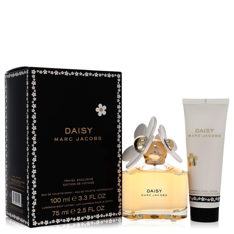 Daisy Marc Jacobs gift set with eau de toilette spray and body lotion, travel sizes