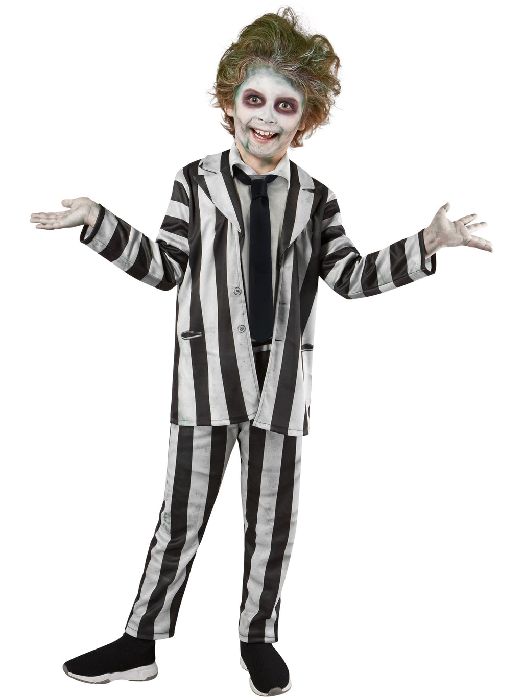 Kids black-and-white striped suit costume with matching jacket and pants