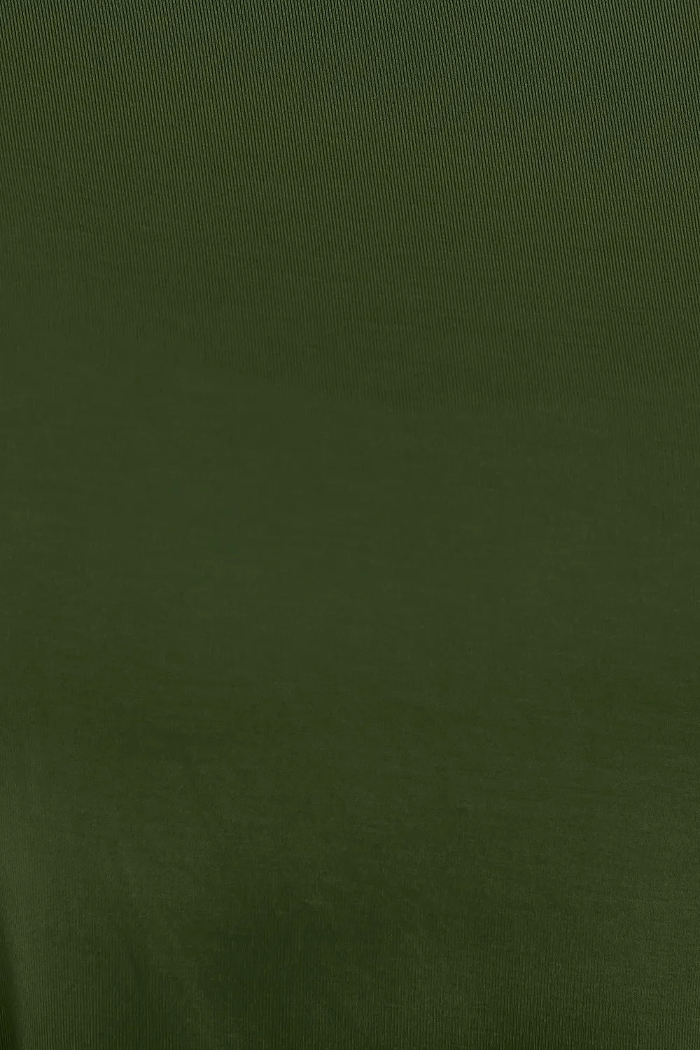 Army green knit fabric close-up for relaxed long-sleeve tee