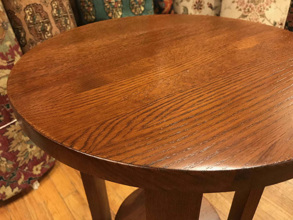 Mission Quarter Sawn White Oak Round End Table