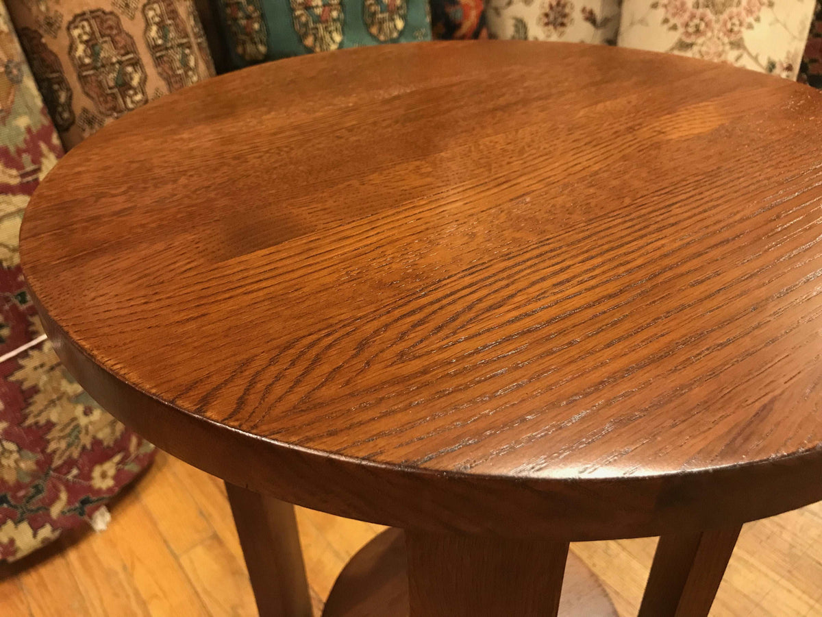 Mission Quarter Sawn White Oak Round End Table