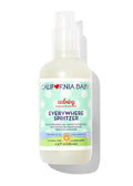 Everywhere spritzer bottle with white pump, light yellow liquid, calming label
