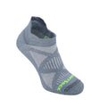 Steel blue ankle running sock with ventilated knit and CoolMesh logo