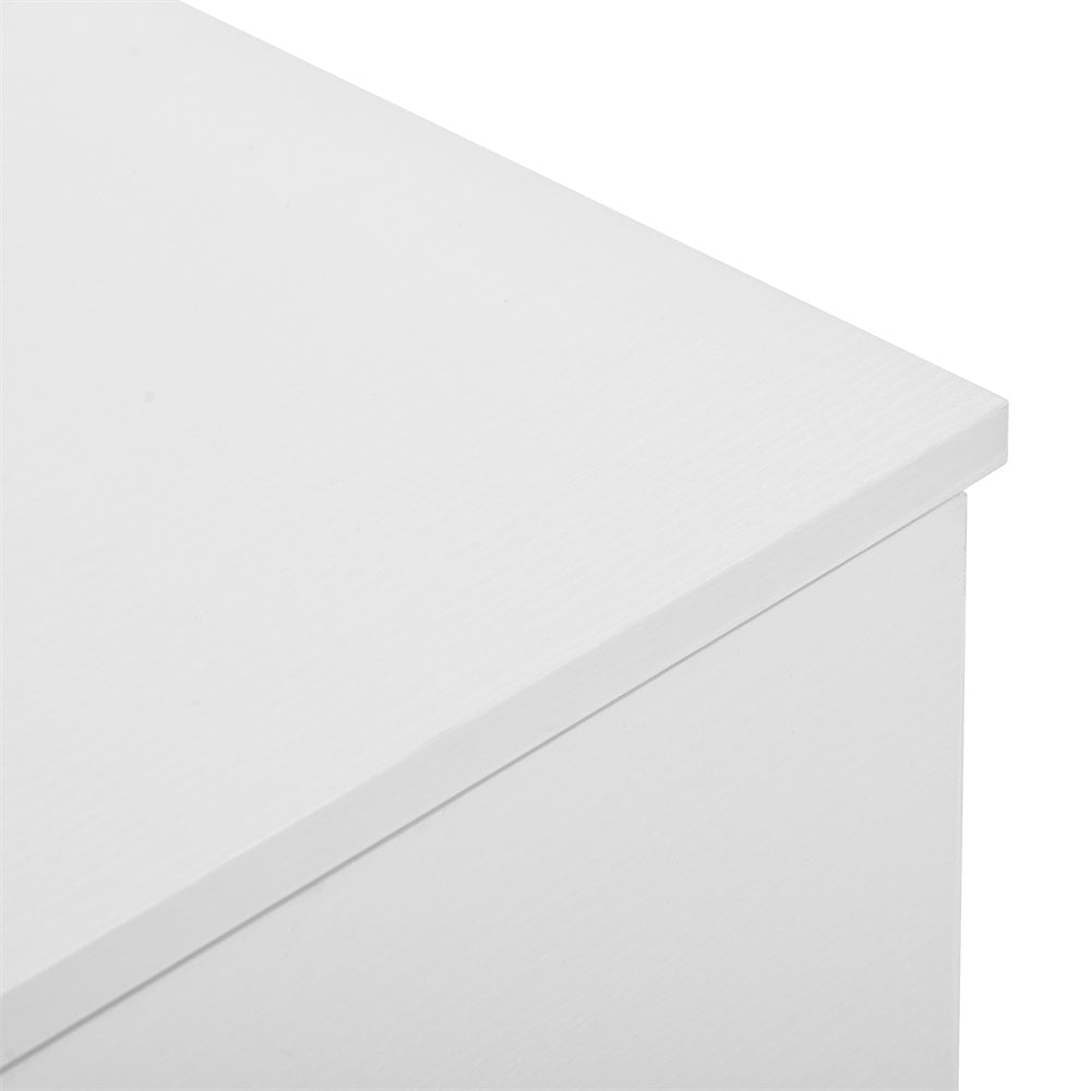 White dresser top panel with smooth finish and beveled edge