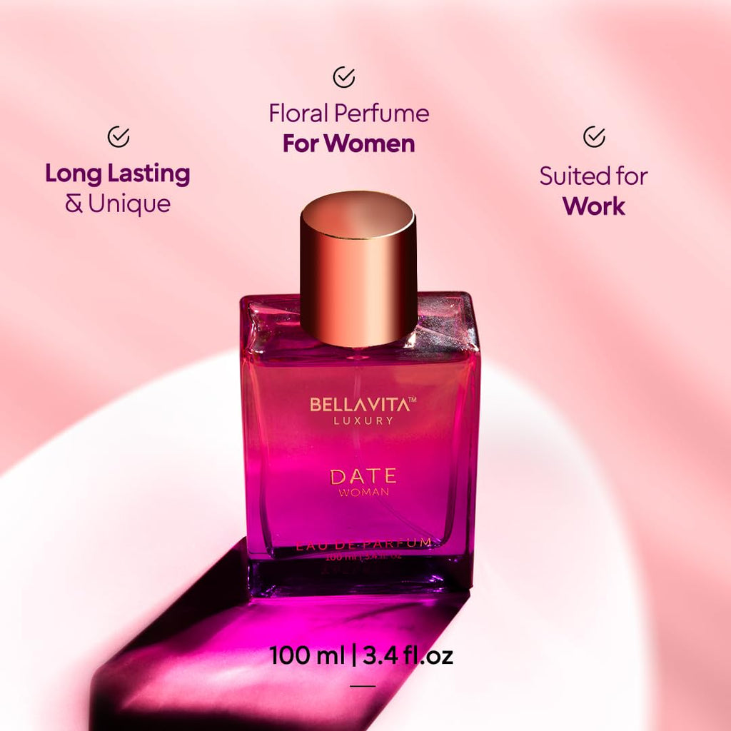 Burgundy Eau de Parfum bottle with rose-gold cap, 100 ml (3.4 fl. oz.)