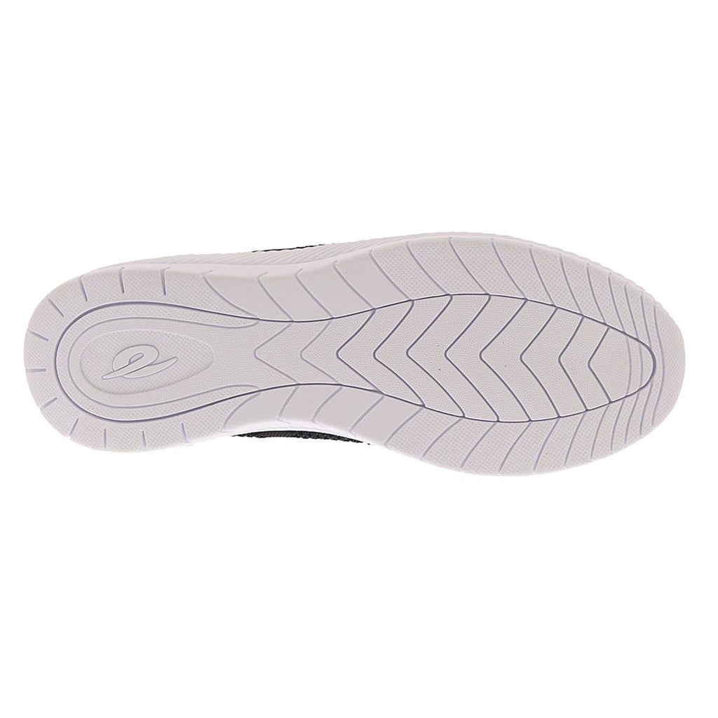 Women's slip-on sneaker outsole with textured pattern and side-line grip design