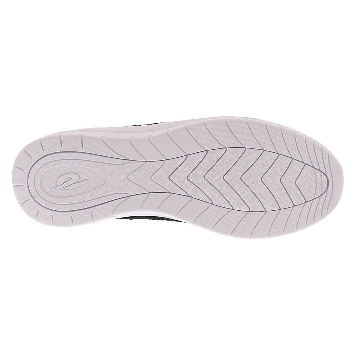 Women's slip-on sneaker outsole with textured pattern and side-line grip design