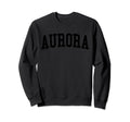 Distressed black crewneck sweatshirt with bold front graphic