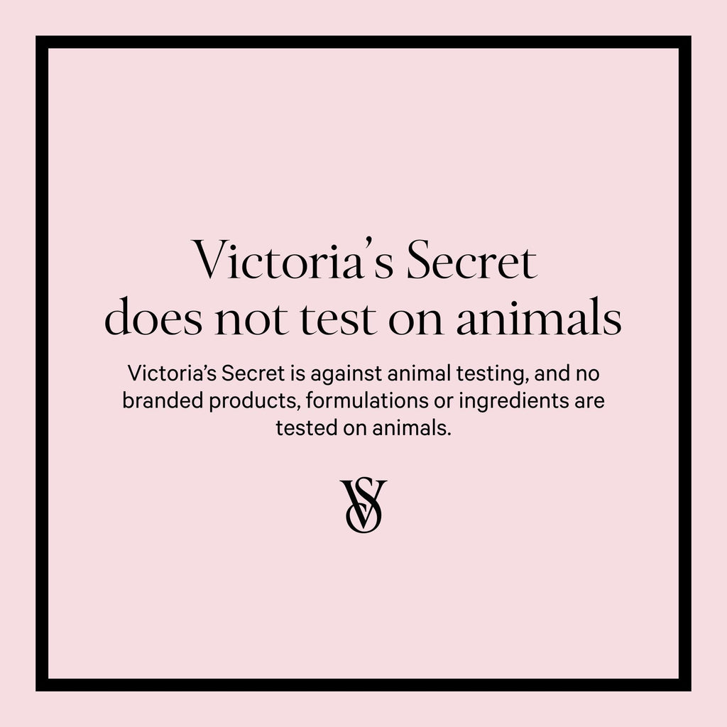 Victoria's Secret does not test on animals message card