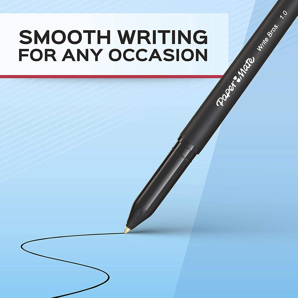 Black ballpoint pen writing with medium 1.0 mm tip