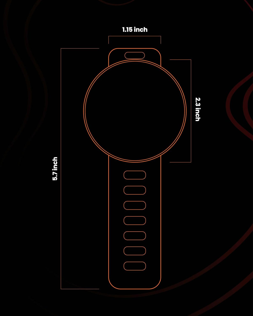 BLAUBECK magnetic phone holder size diagram with circular puck and ribbed band