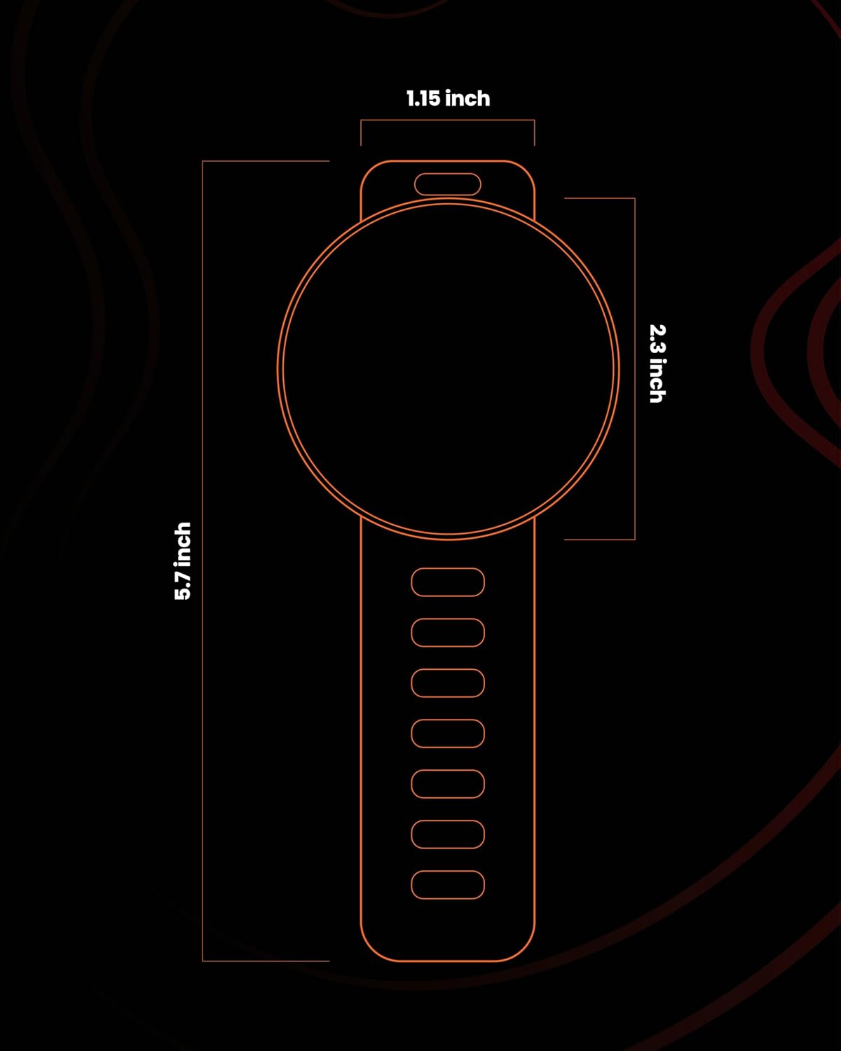 BLAUBECK magnetic phone holder size diagram with circular puck and ribbed band