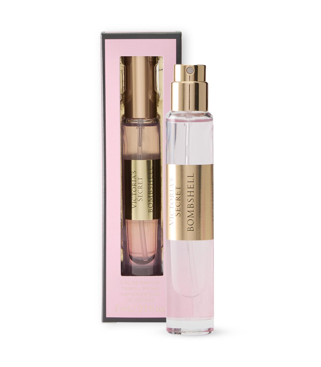 Victoria's Secret Bombshell mini eau de parfum travel spray with pink glass bottle