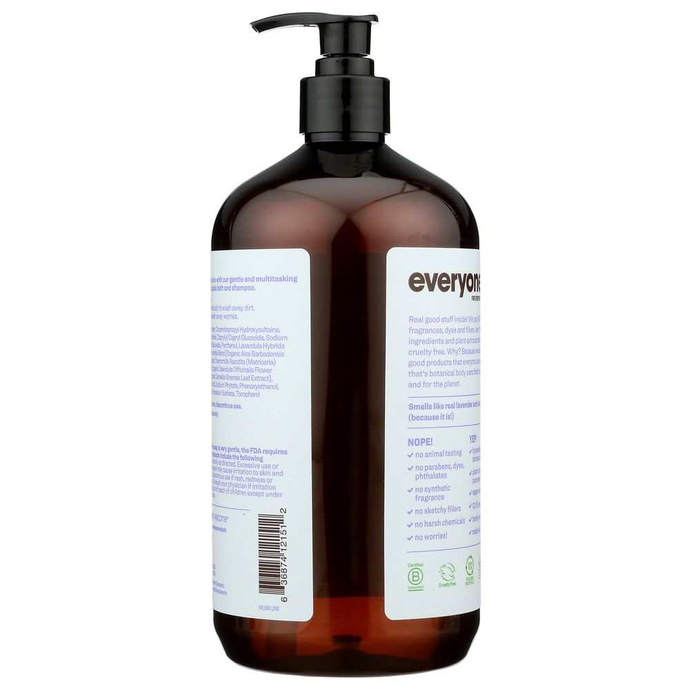 Amber pump soap bottle side panel with barcode and text labels