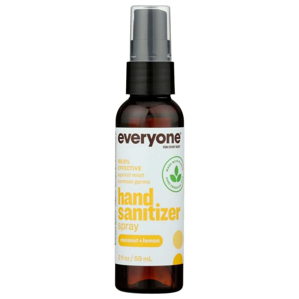 EVERYONE coconut lemon hand sanitizer spray bottle with mist pump, 2 oz
