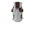 Waterproof dog outdoor jacket with hood, leash ring, and side pockets in grey and brown