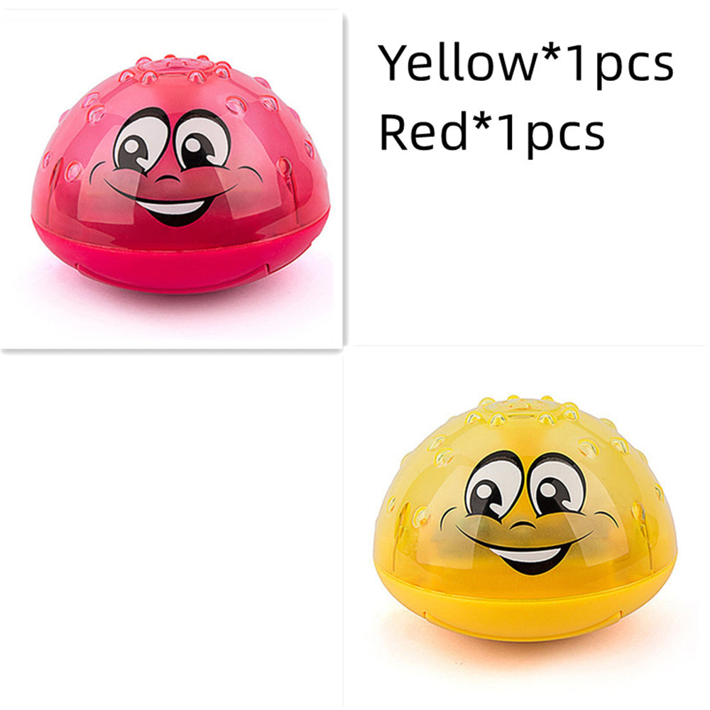 Red and yellow cartoon dome water-spraying spinning pool toys, 2-pack