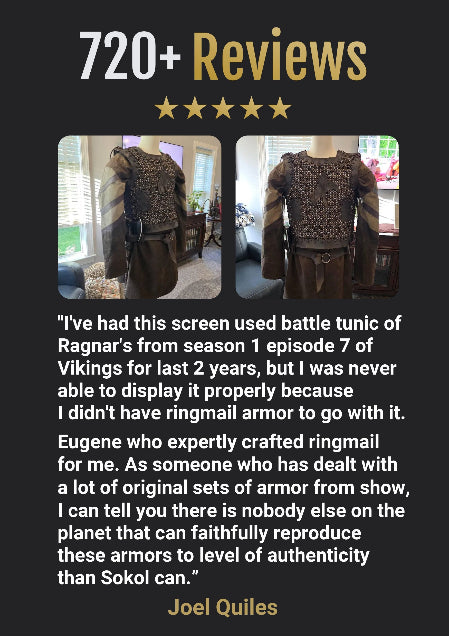 Dracula Untold costume: customer review panel with photos of the armored tunic