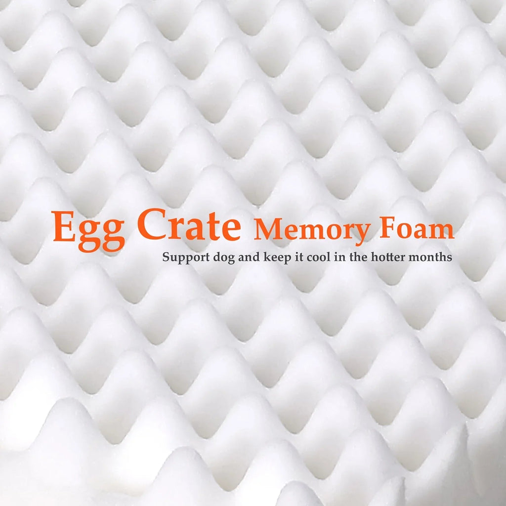 White egg-crate memory foam insert for dog bed