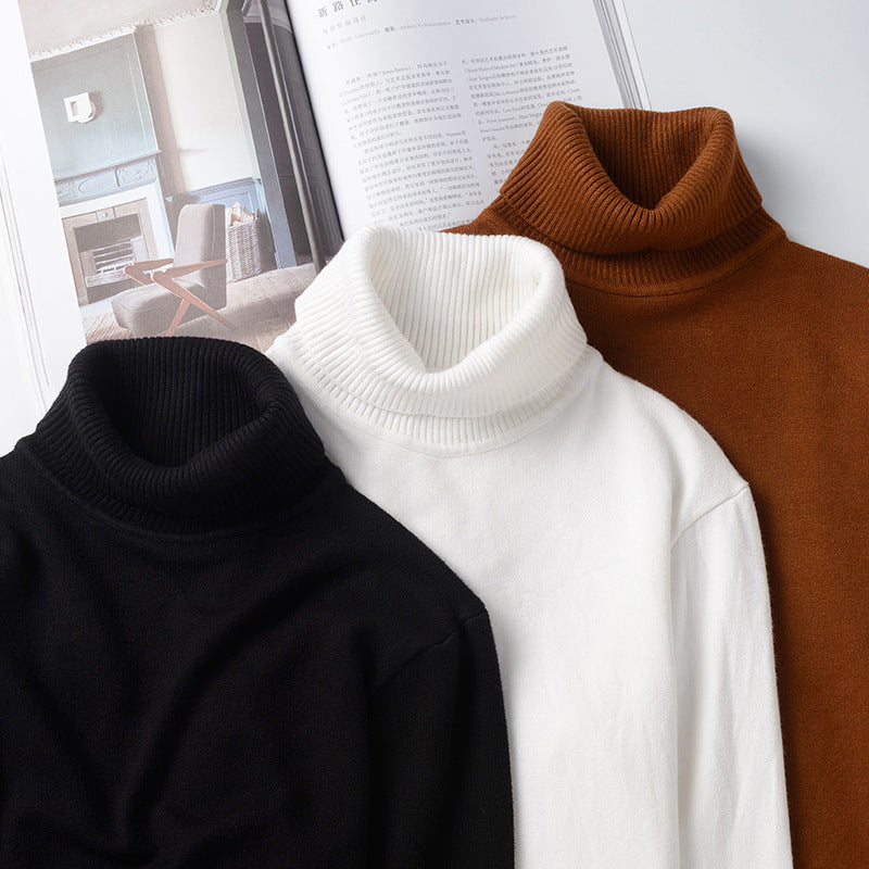 Mens turtleneck sweater set with black and white folded knits