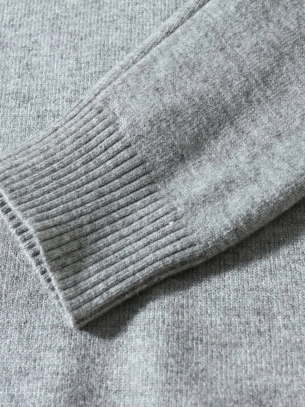 Men's plus size ribbed hem sweater sleeve cuff ribbing, heather gray