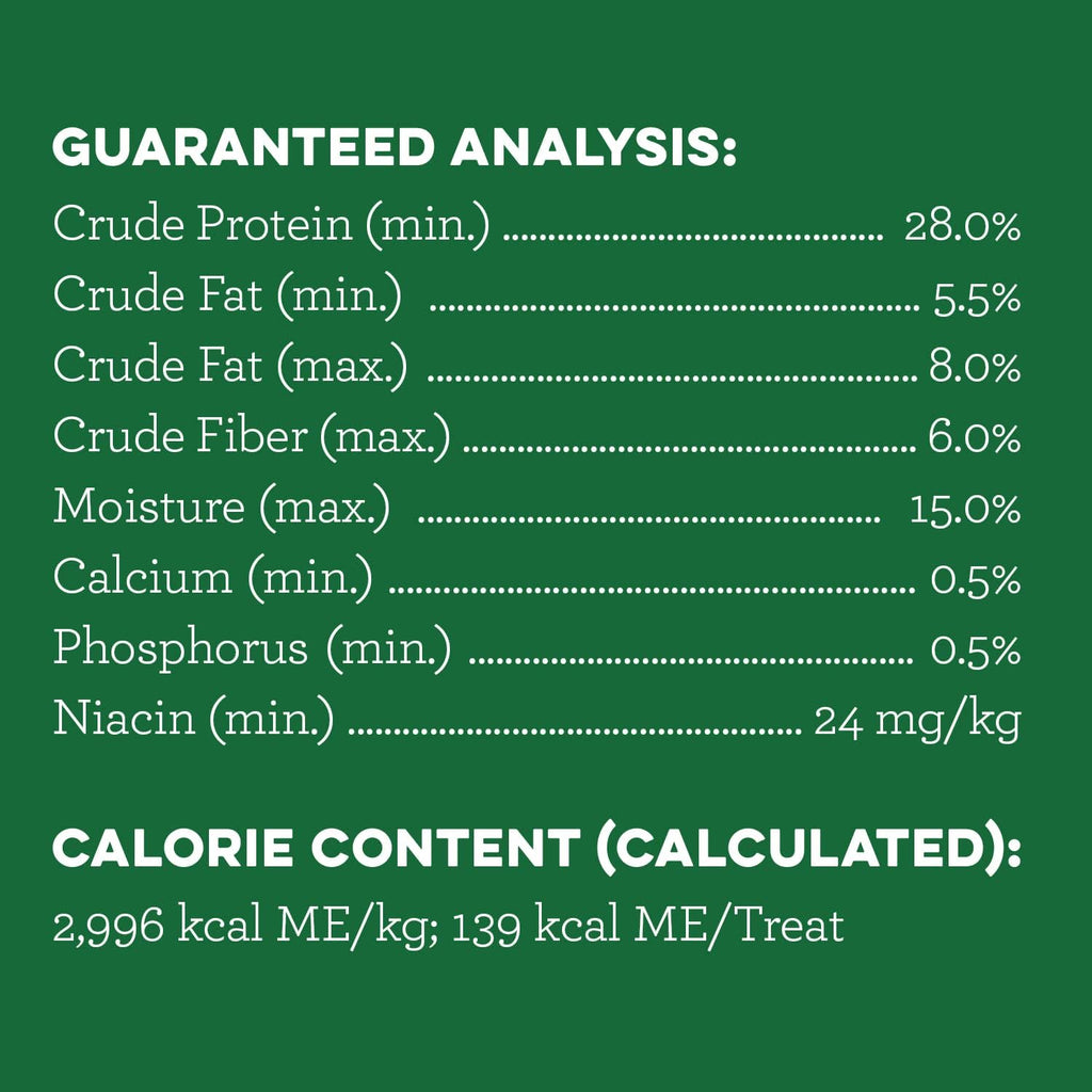 Greenies Original dental treats guaranteed analysis nutrition facts panel