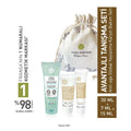 Yves Rocher anti-aging skincare set with drawstring pouch and mini cleanser, serum, cream