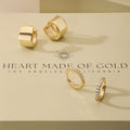 Gold hoop earrings set with two chunky hoops and two rhinestone hoops
