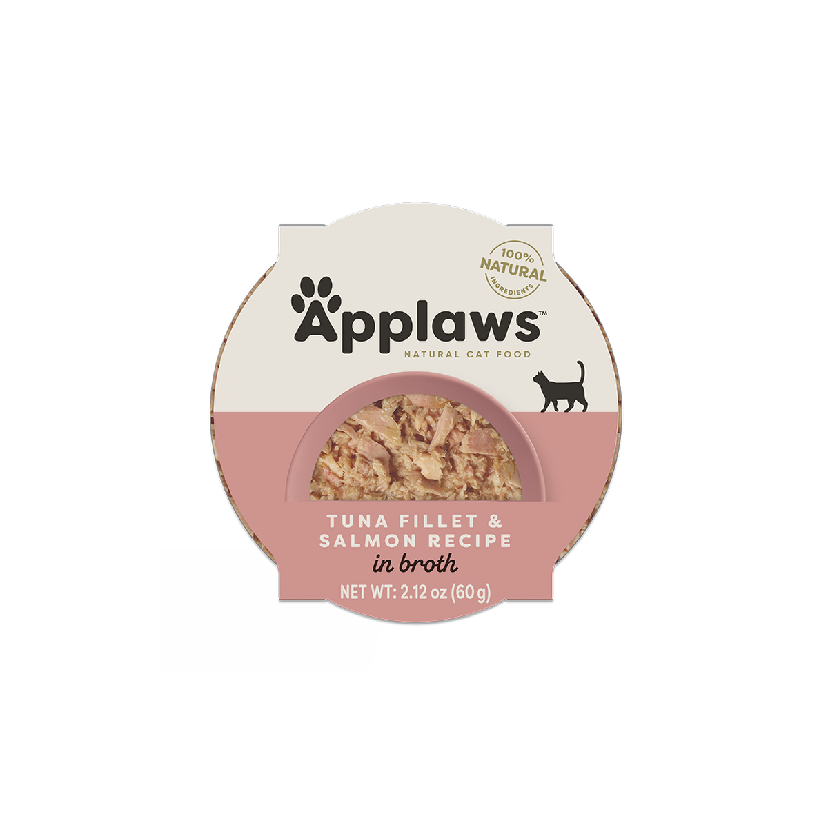 Applaws wet cat food pouch: tuna & salmon fillets in broth, 2.12 oz.
