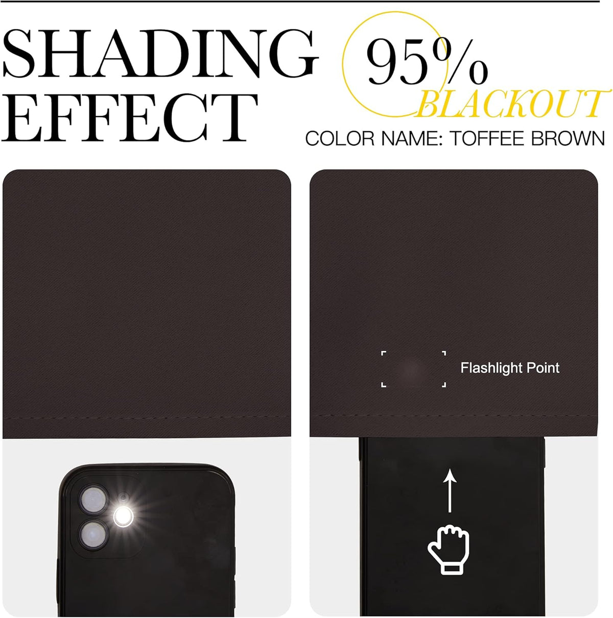Toffee brown blackout shading effect diagram with flashlight point