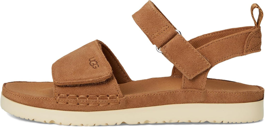 Children's Goldenstar suede sandals, chestnut brown, adjustable ankle strap and toe strap