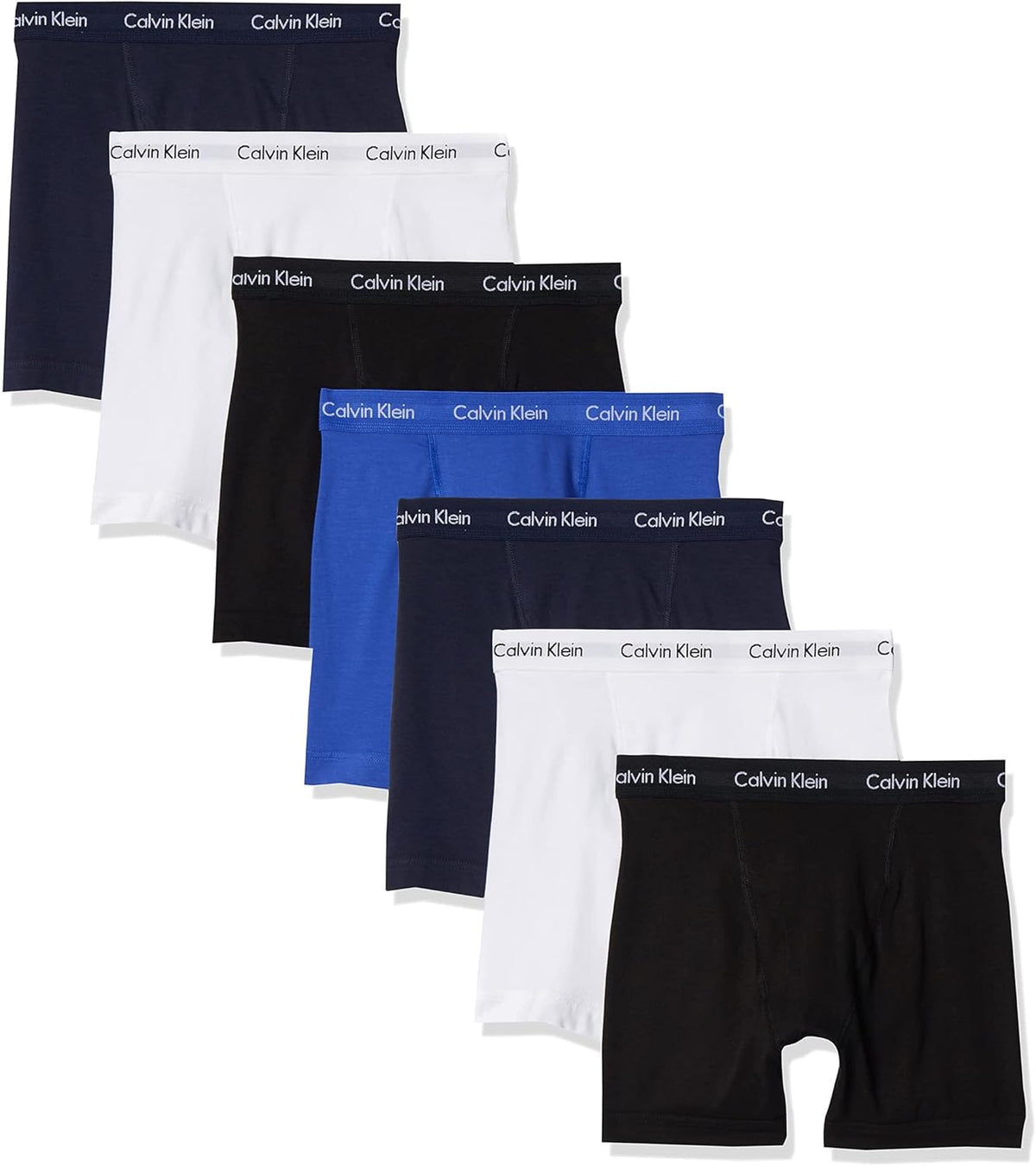 Men's Calvin Klein cotton stretch boxer briefs set, navy, cobalt, black, white (7-pack)