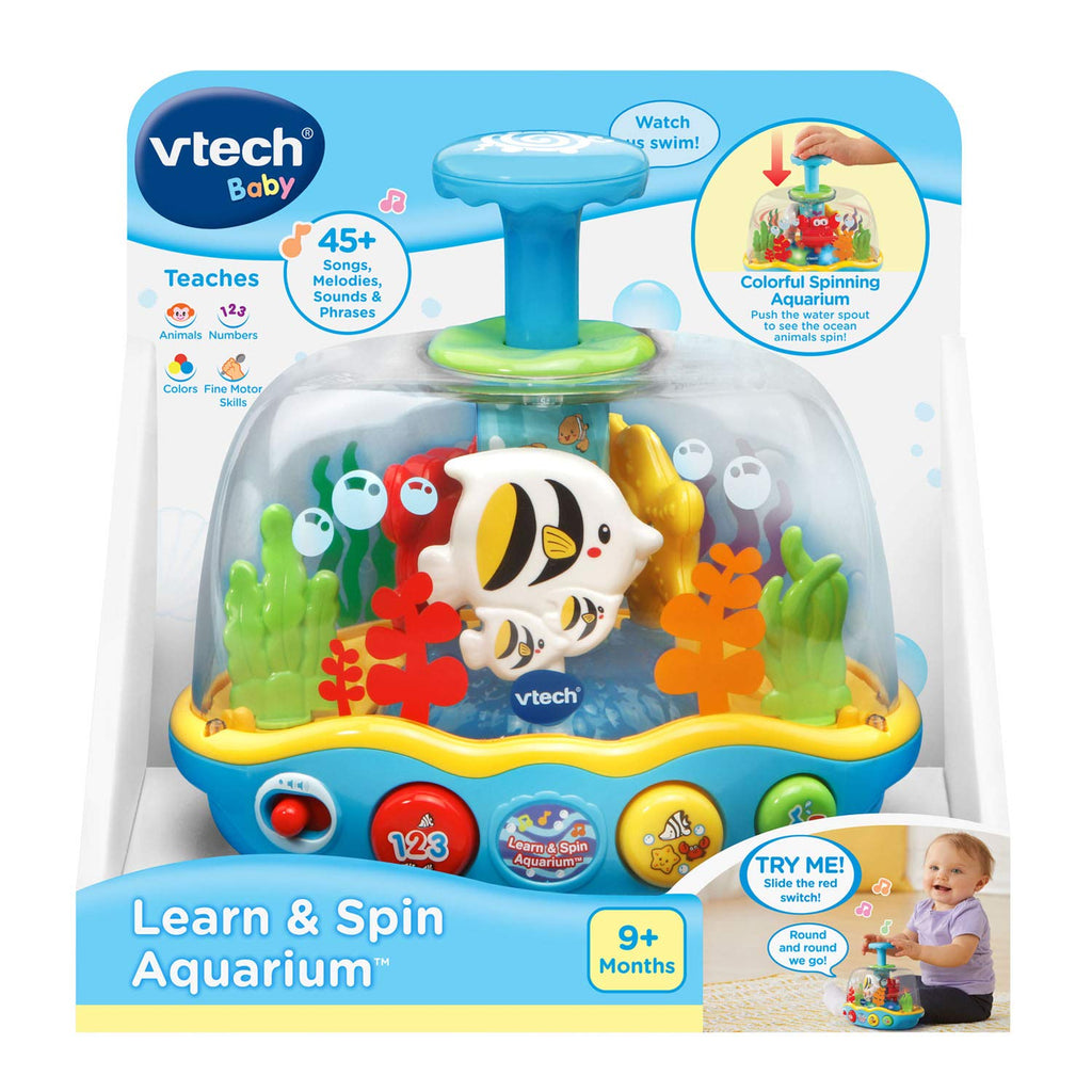 VTech Learn & Spin aquarium boxed toy with colorful spinning penguin scene