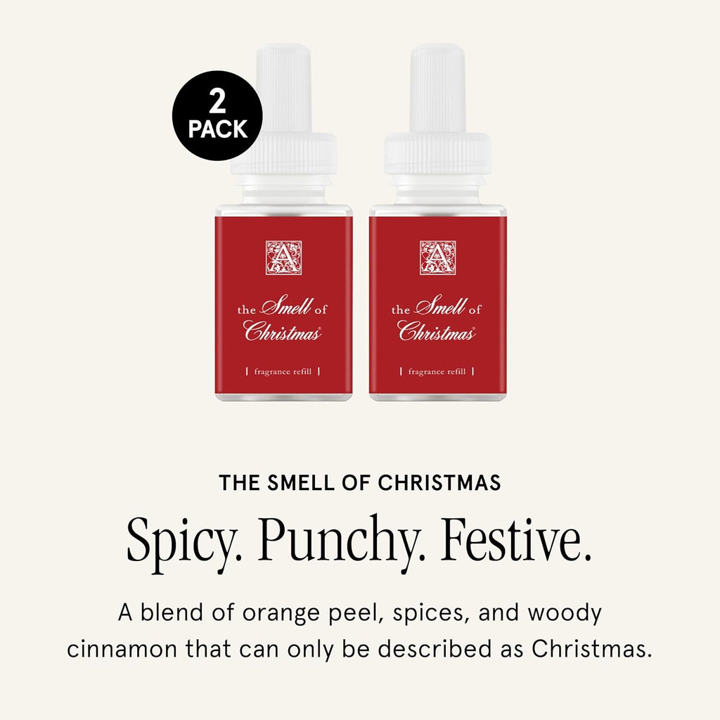 Two-pack red fragrance refill bottles labeled “the Smell of Christmas”