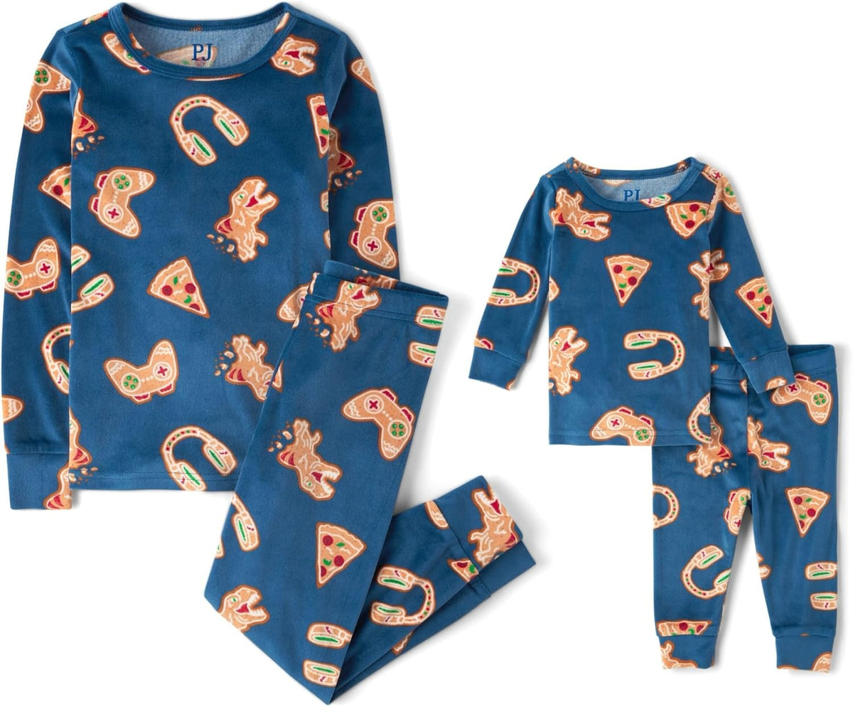 The Children's Place Baby Christmas and Holiday Kids 2 Piece Pajama Sets, Velour