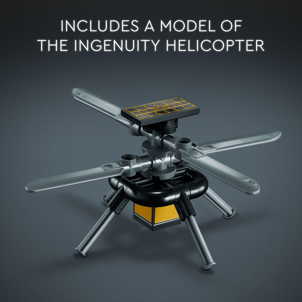 LEGO Technic Ingenuity helicopter model with four rotors and landing body