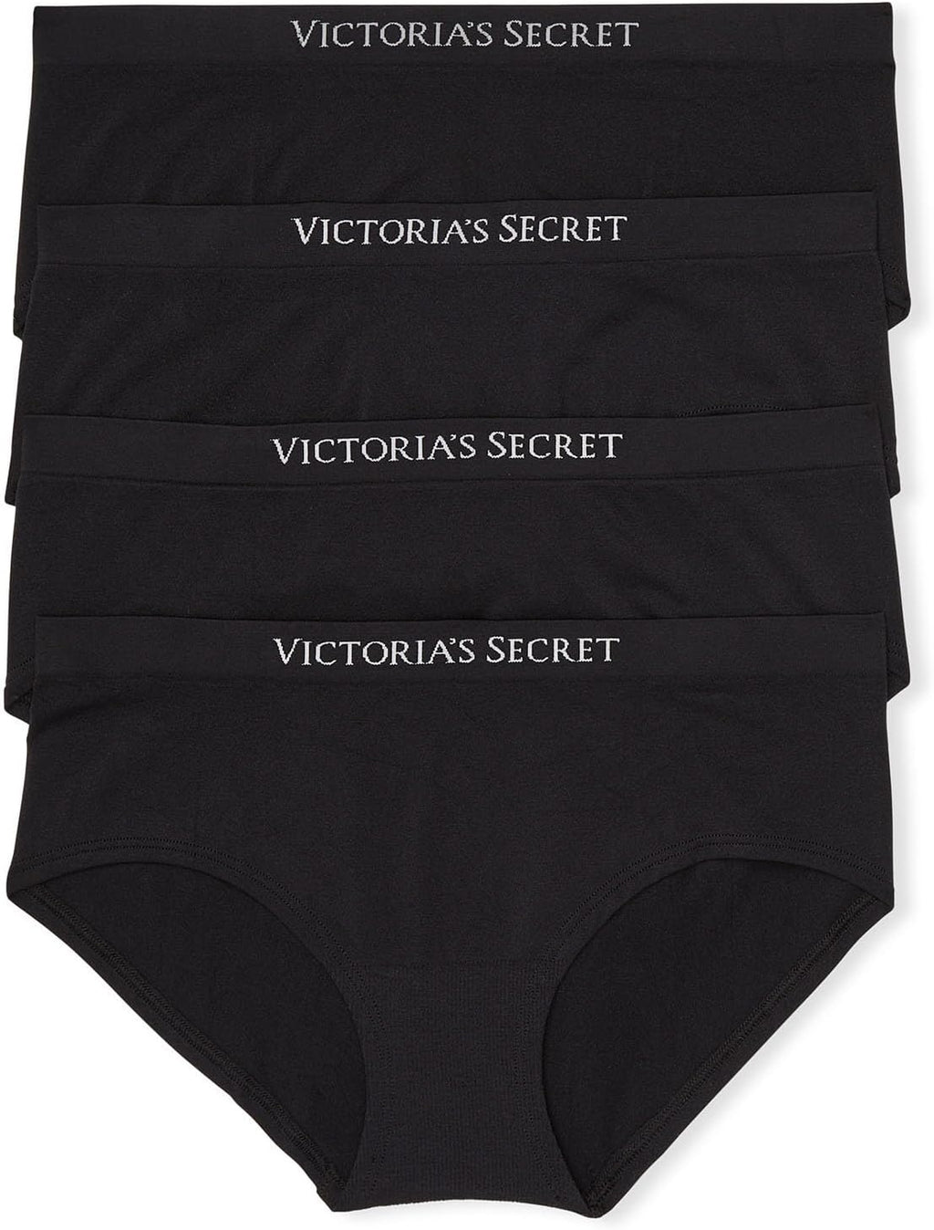 Black seamless hipster underwear multi-pack, moderate coverage briefs