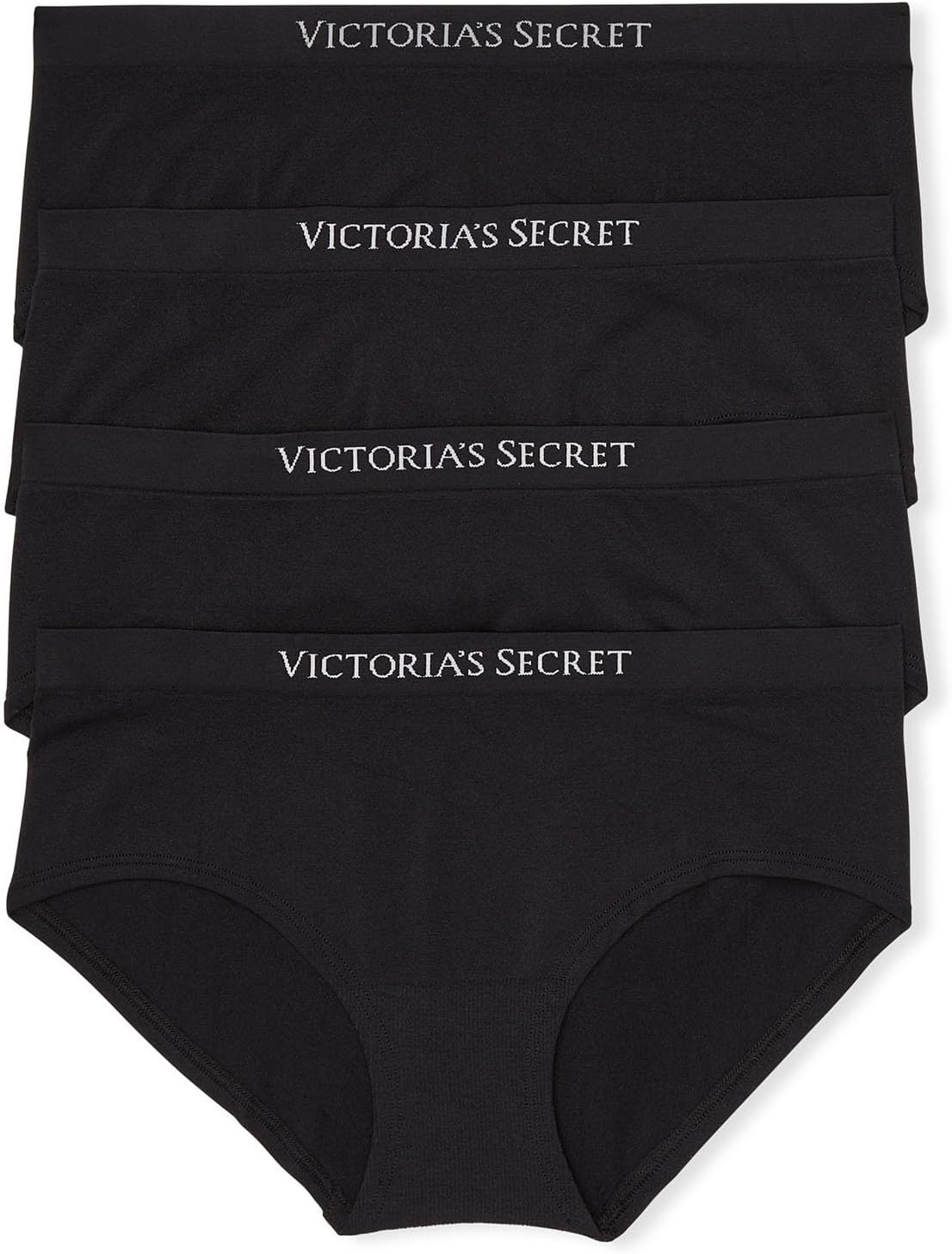 Black seamless hipster underwear multi-pack, moderate coverage briefs