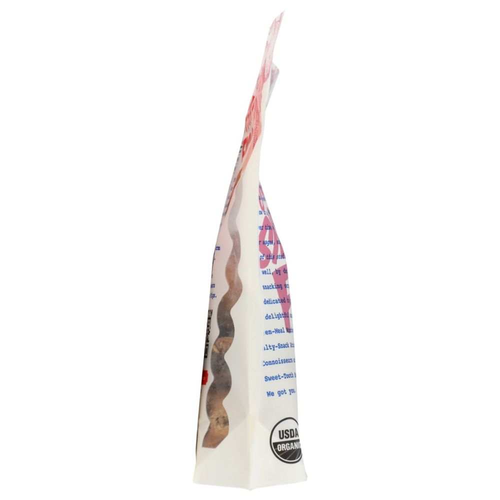 Organic dried Smyrna figs snack bag side with USDA Organic seal and text